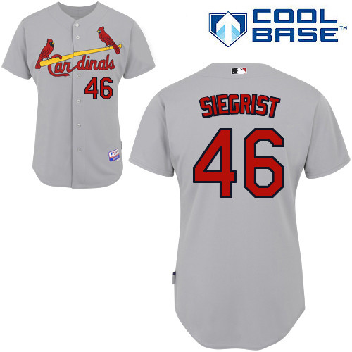 Kevin Siegrist #46 MLB Jersey-St Louis Cardinals Men's Authentic Road Gray Cool Base Baseball Jersey